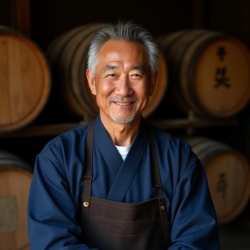 醤油職人の田中健司氏 (Soy sauce artisan, Mr. Tanaka Kenji).